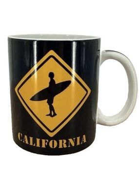 California Scene Surfer Mug Longboard Souvenir Coffee Cup Tea Gift Beach Coastal